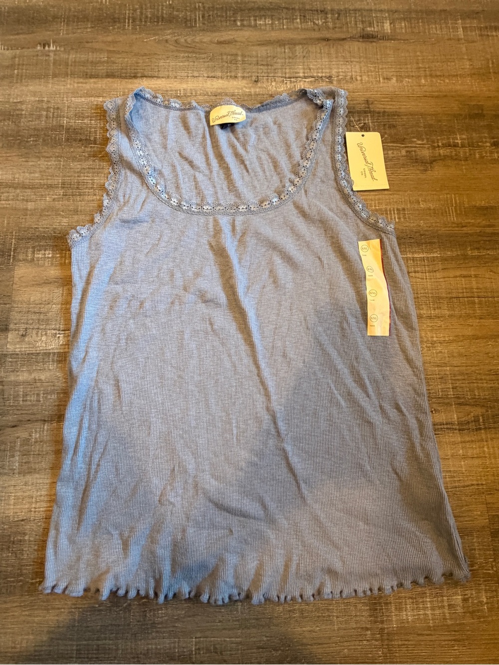 Universal Thread Light Blue Lace-Trim Tank Top